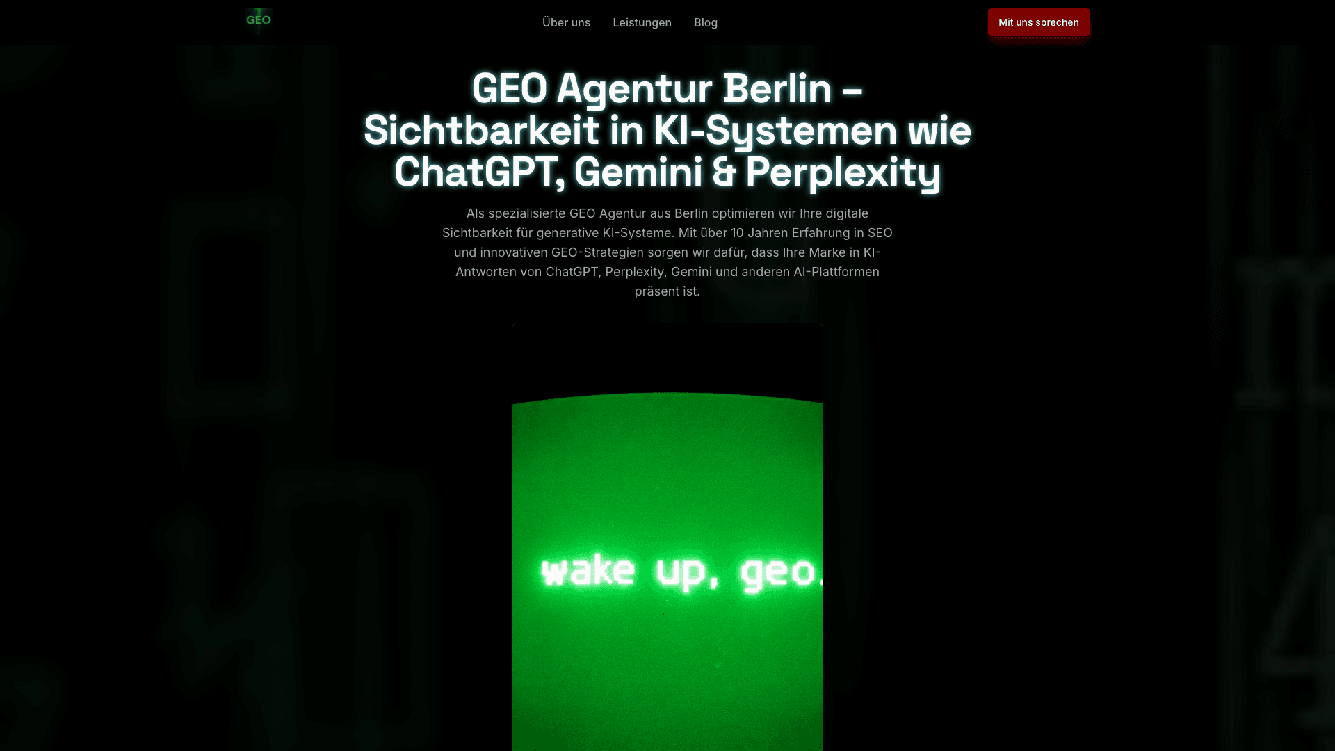Screenshot von GEO Agentur Berlin