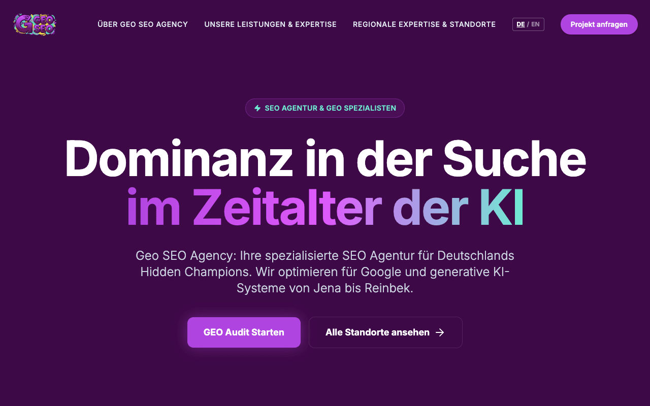 Screenshot von Geo SEO Agency