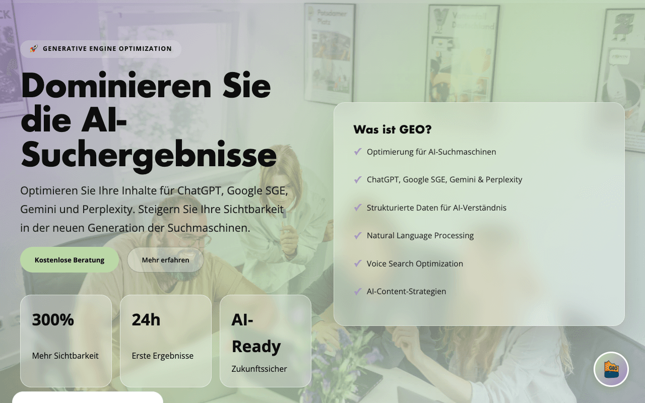 Screenshot von GEO Agentur Hamburg