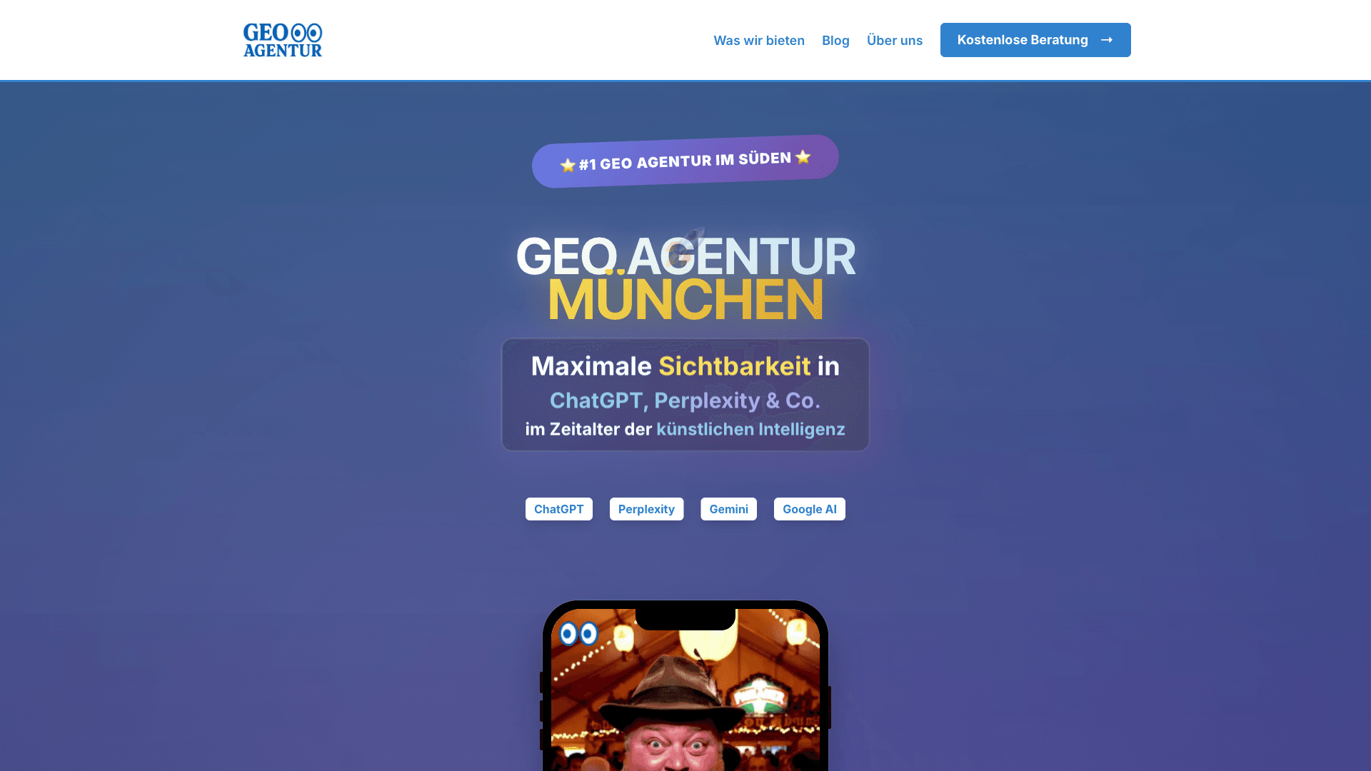 Screenshot von GEO Agentur München