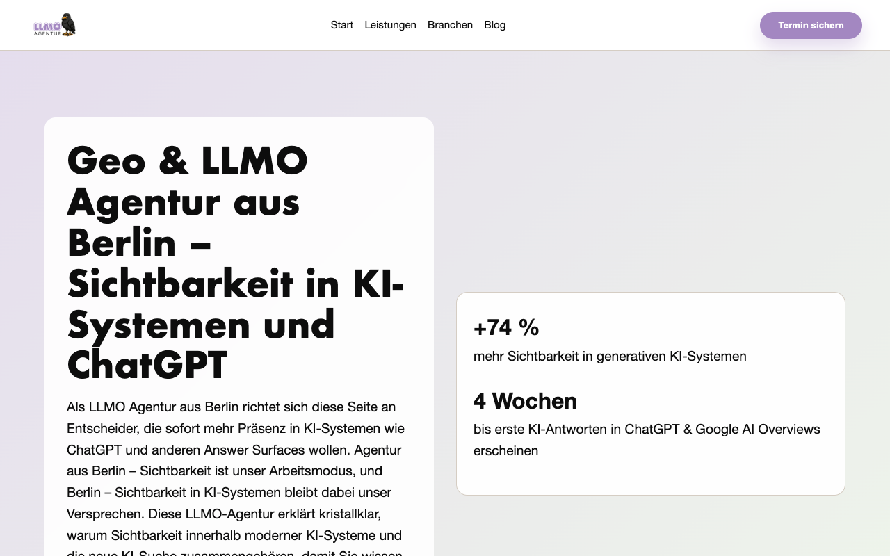 LLMO & GEO Agentur: Ihre KI Profilbild
